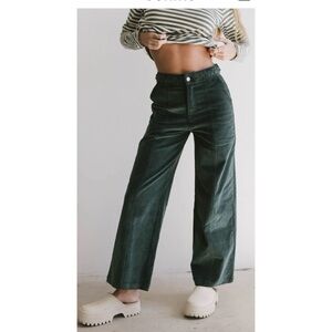 Bohme Ariella Green corduroy wide leg pants size 31 NWT